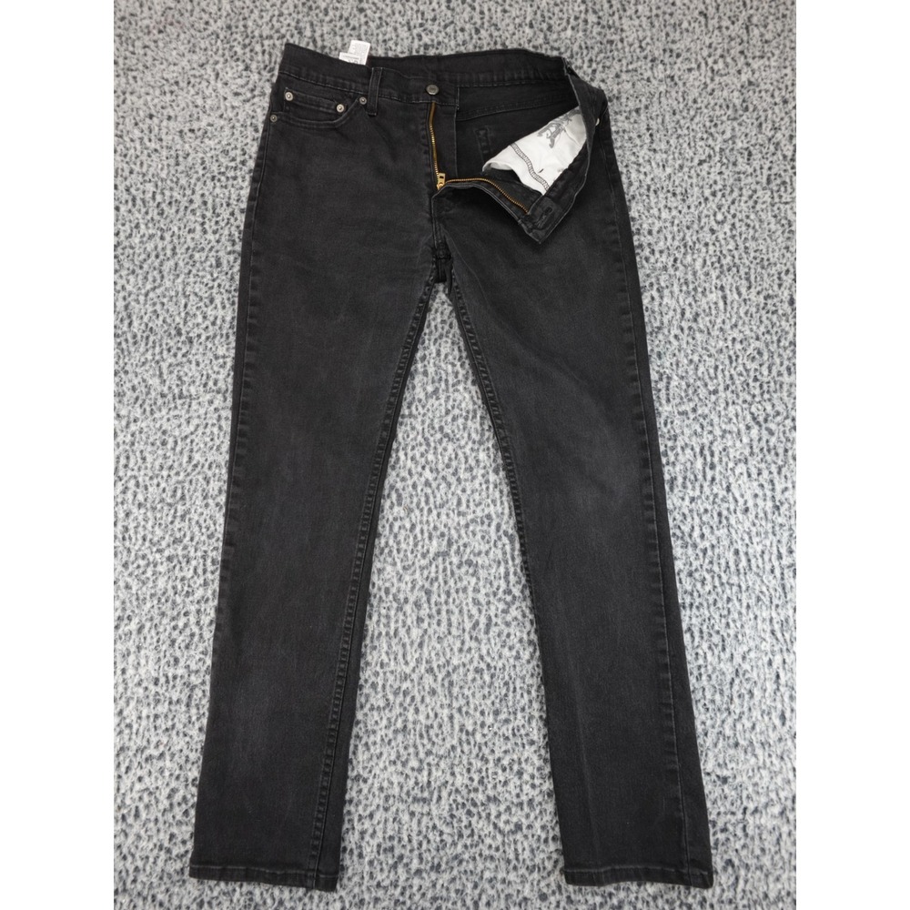 Levi Strauss & Co Mens Jeans 33x32 Black Faded Slim Straight Denim Pants